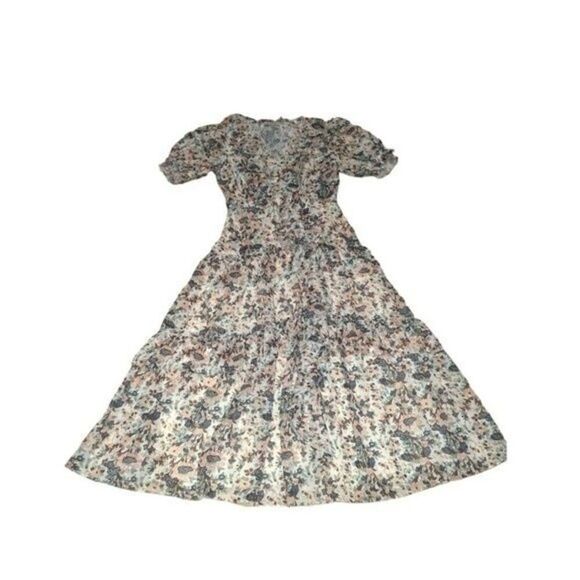 ULLA JOHNSON  Gardenia Delphine Floral Tiered Ruffled Dress Boho Party Size 2 - Picture 3 of 14